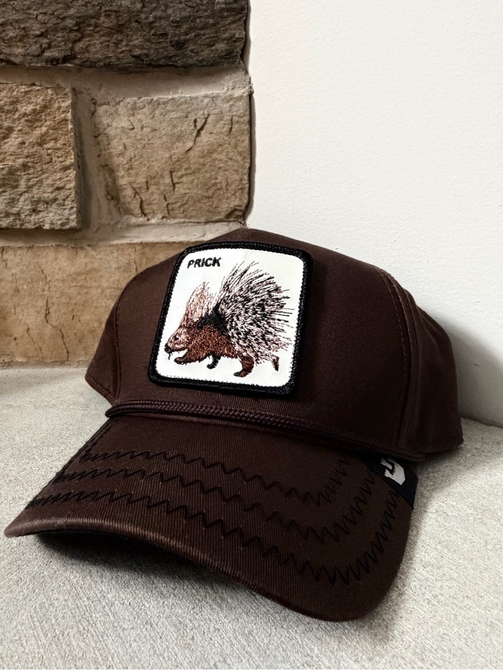 Goorin Bros Brown Porcupine Patch Trucker Cap
